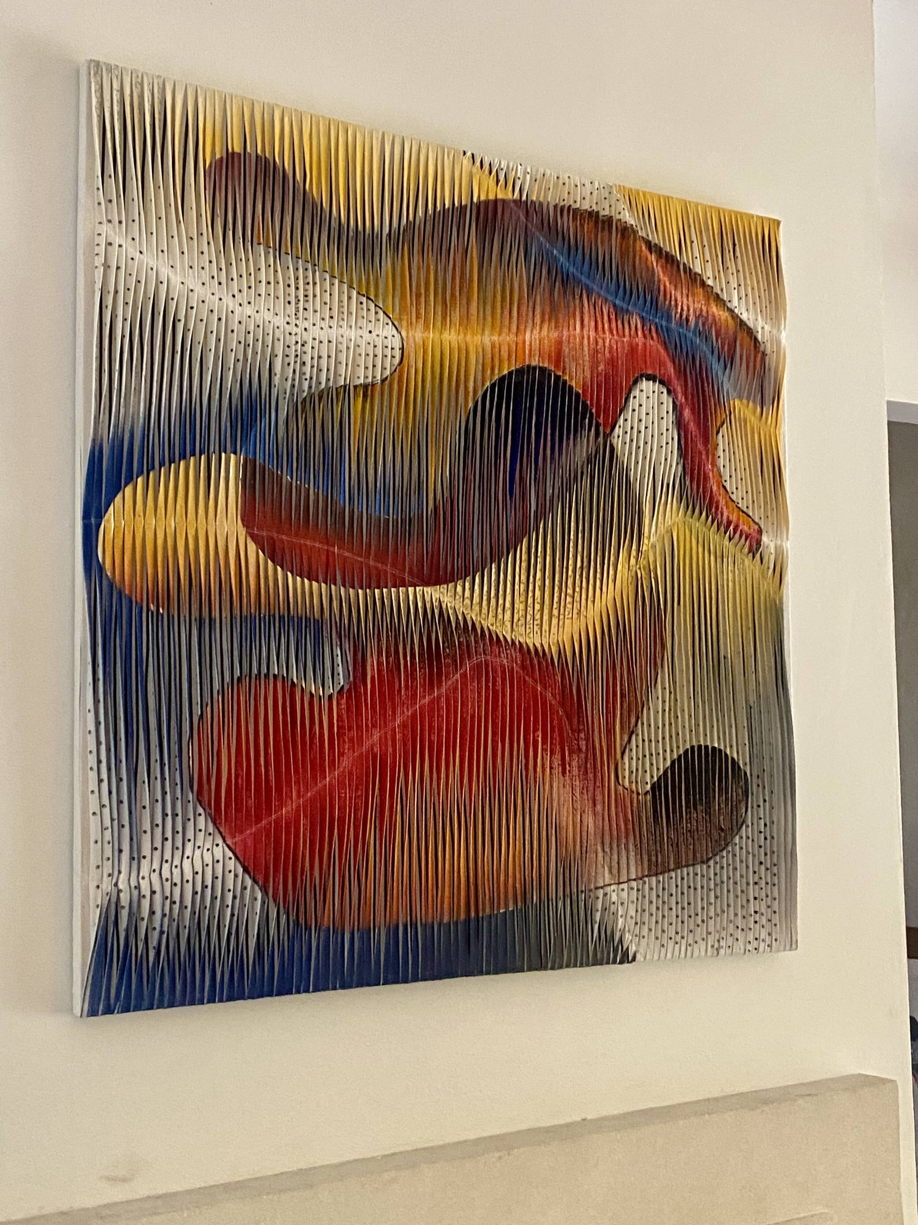 Textile sculpture-painting: The Dance of Colors