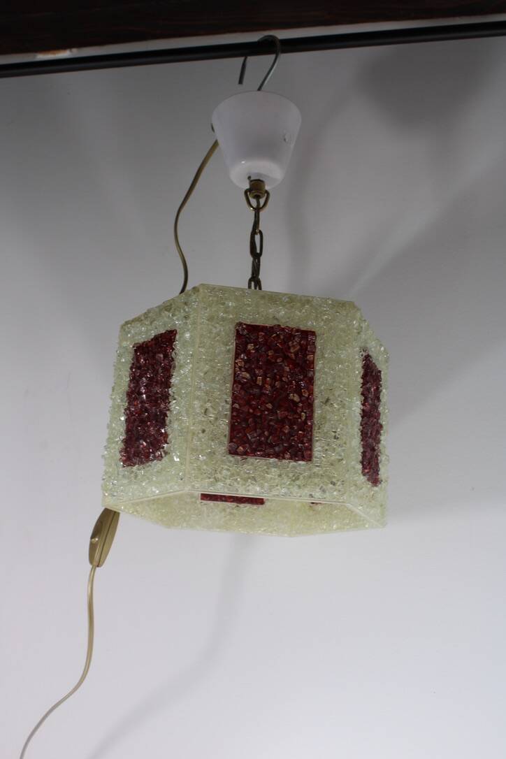 Scandinavian perplex granite chandelier Roland Konst vintage 70