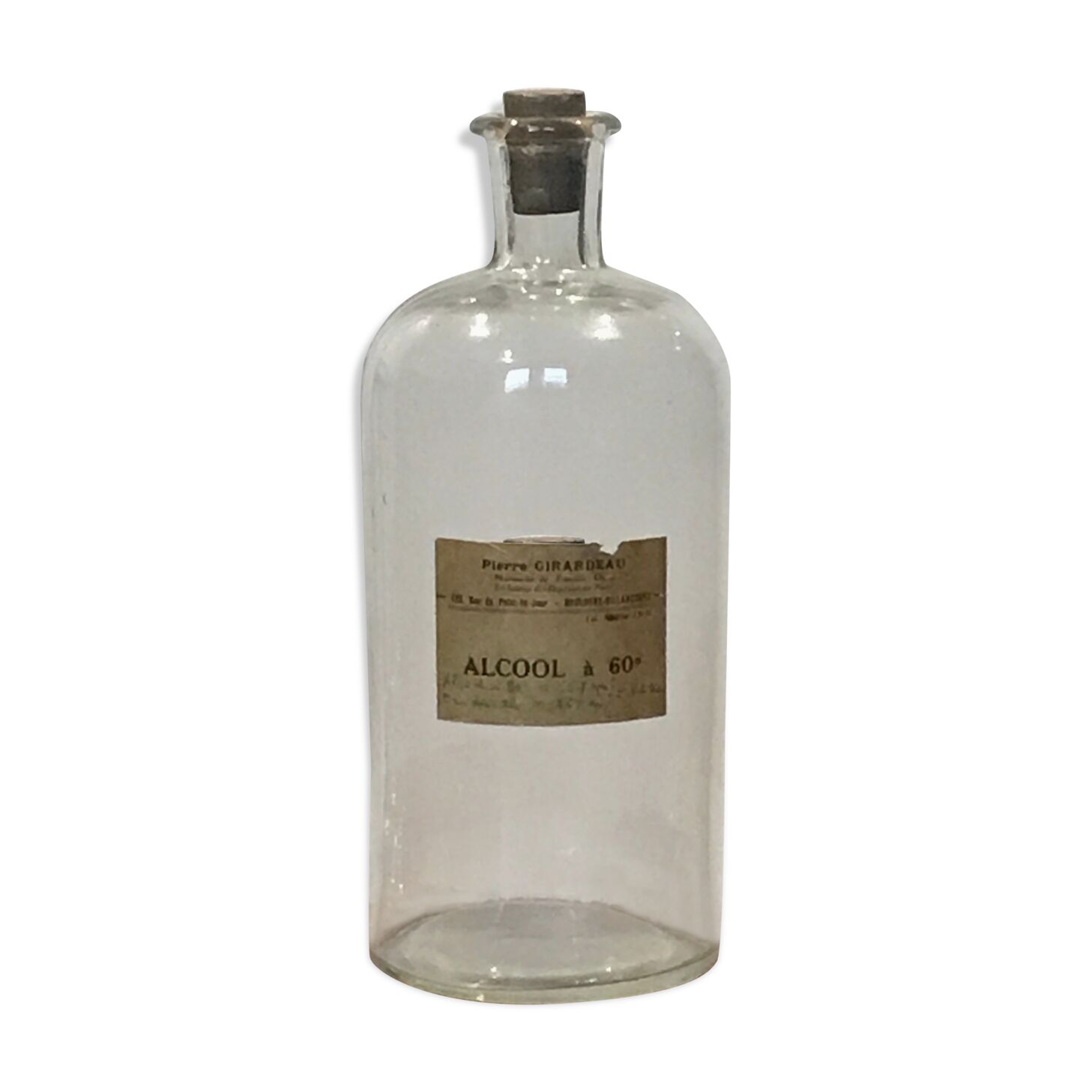 Large bottle pharmacy white glass