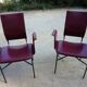 Ross Littell pour fauteuils Matteo Grassi en cuir Bordeaux et acier, ensemble de 2