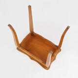 Mid-Century solid Oak carved Side Table, Belgium 1950s