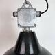 Ensemble de 4 lampes suspendues en émail noir industriel d'Elektrosvit, années 1960.