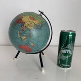 Vintage 1963 tripod terrestrial globe Taride Paris - 22 cm