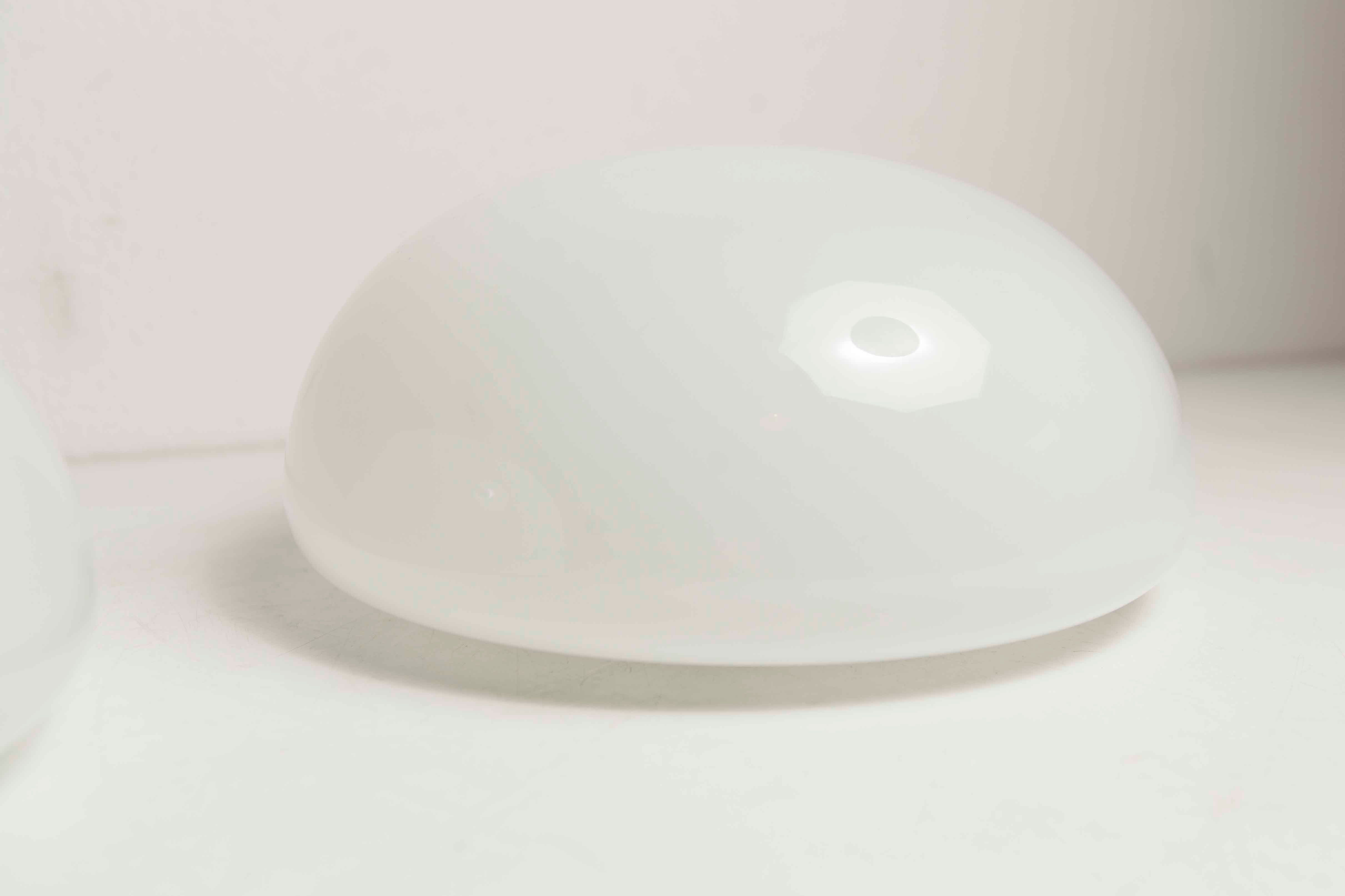 Pair of white opaline ceiling lamps