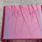 Set of 3 nesting tables in red plexiglass from the 70-80s