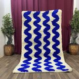 Gorgeous beniourain carpet, moroccan handmade rug, blue rug, living room ru