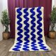 Gorgeous beniourain carpet, moroccan handmade rug, blue rug, living room ru