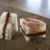 White onyx bookends