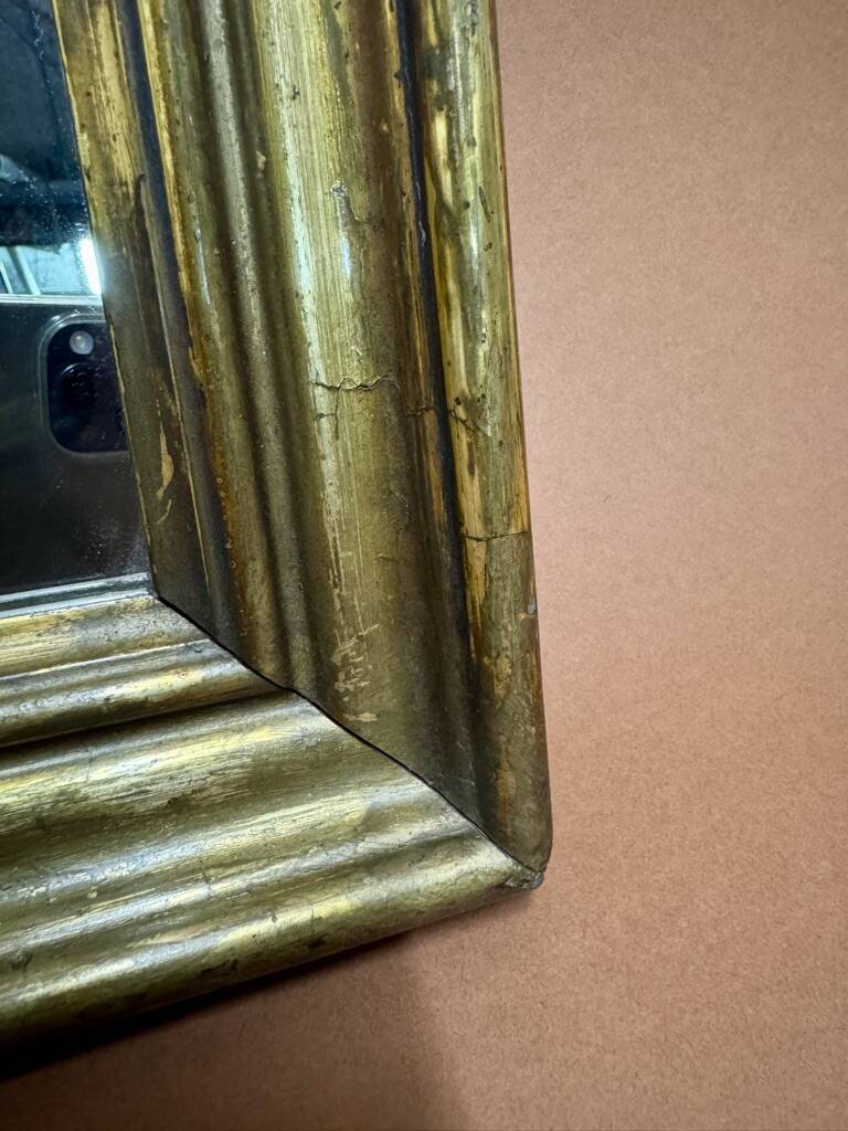 old gold leaf wood mirror