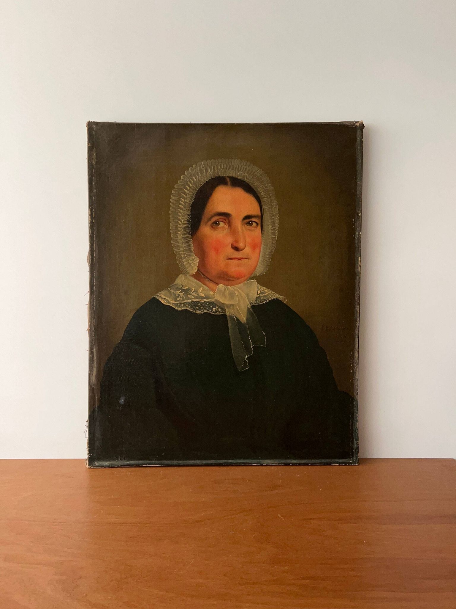 Antique 19th C Portrait Painting of a Beautiful Woman