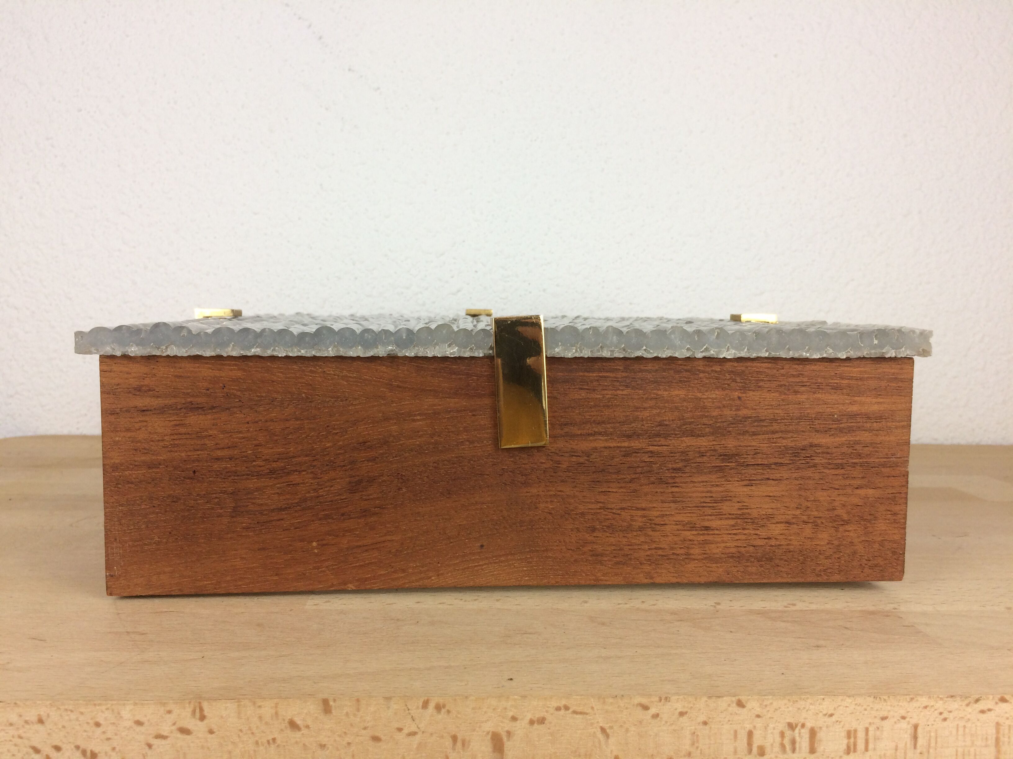 Scandinavian square wall lamp perspex and teak, ceiling lamp