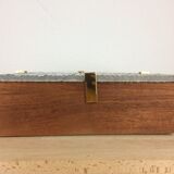 Scandinavian square wall lamp perspex and teak, ceiling lamp