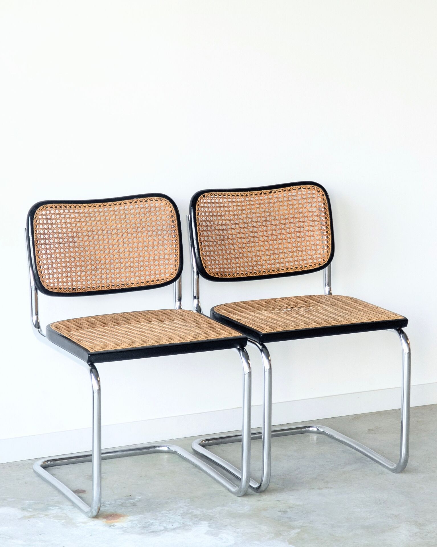 2 vintage Cesca B32 chairs stamped Gavina, M. Breuer, 1960s 1970s