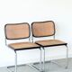 2 vintage Cesca B32 chairs stamped Gavina, M. Breuer, 1960s 1970s
