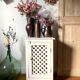 Jam jar with crossbars in old white patinated wood