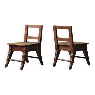 Paire de chaises Modernistes en chêne massif, vers 1940