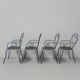 Ensemble de 4 chaises de jardin vintage en acier