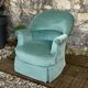 Pair of green velvet frog chairs from the 1970s.