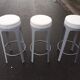 Leonardo Rossano metal and leather stool for Lapalma, Italy