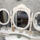 Cabinet desk dressing table white lacquered wood romantic style triptych mirror chic