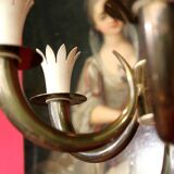 Art Deco Italian Brass 6-Lights Chandelier attributed to Gio Ponti for Lanci, 1930s