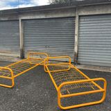 Pair of metal beds by Marc Berthier, Twenty Tube collection, 1972