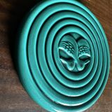 Art Deco trivet in green glazed earthenware - Saint Clément