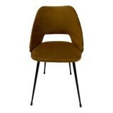 Set of 4 cocktail chairs in ocher velvet