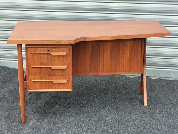 Exceptionnel bureau Boomerang Vintage design  Jacques Hauville 1960 p