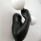 Vintage ceramic wall lamp by JC Peiré 80s