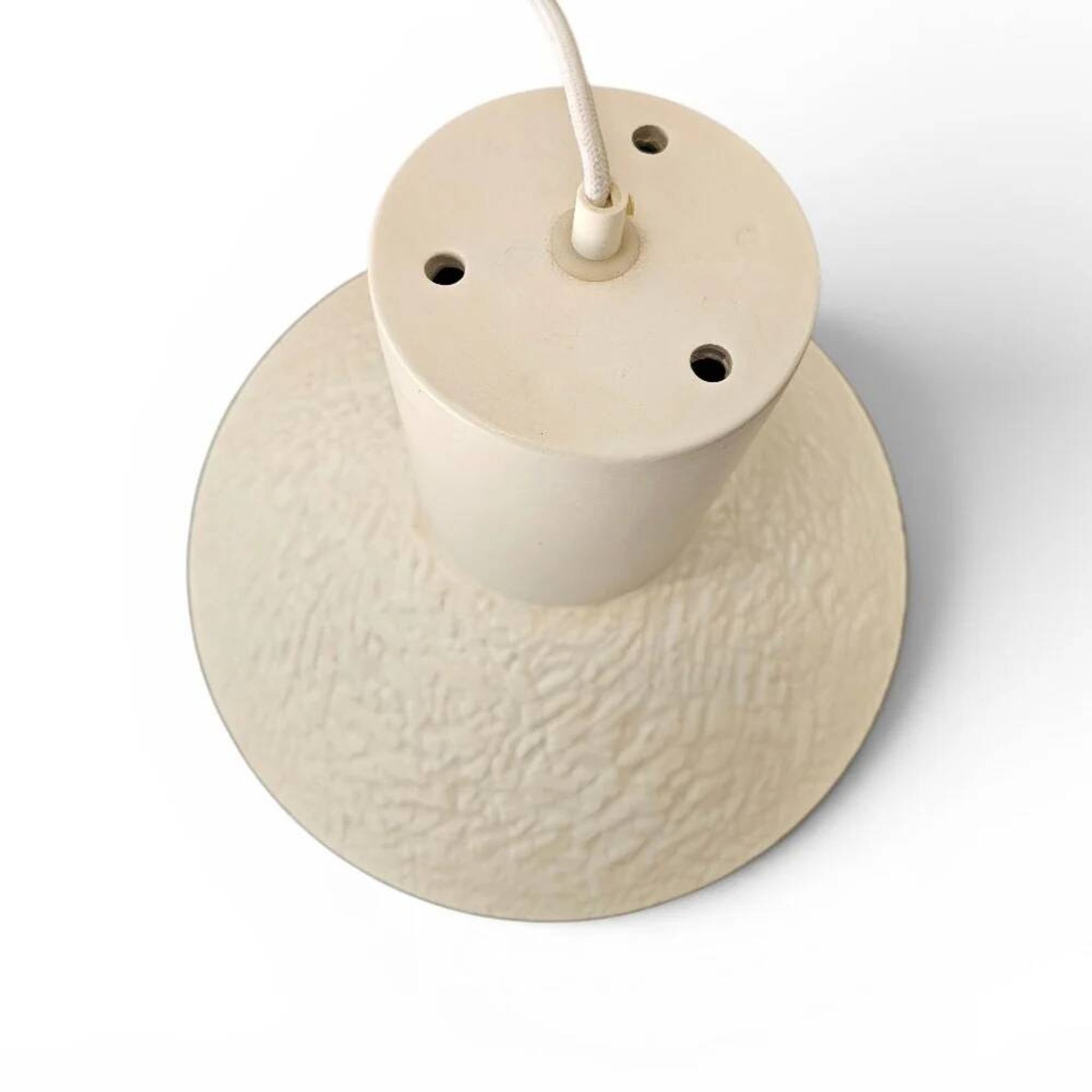 Matte glazed ceramic hanging lamp/ 1970s