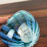 Handcrafted blue glass vase by Phoenician Glass Malta