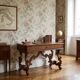 Antique Saint-Philippe desk in carved walnut, Italy, 20th century