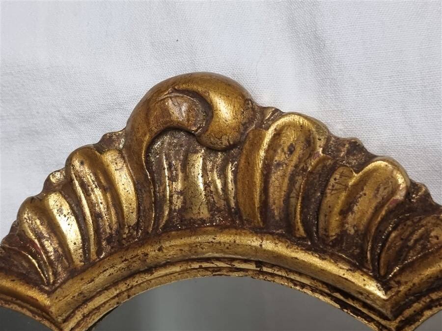 Golden wooden mirror