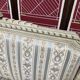 Louis XVI style bench carved with original fabrics and silks