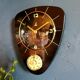 Clock formica vintage wall clock silent timer "Jaz transistor black yellow"