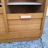 Gold oak double curtain binder