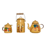 Enamelled sheet metal tea set