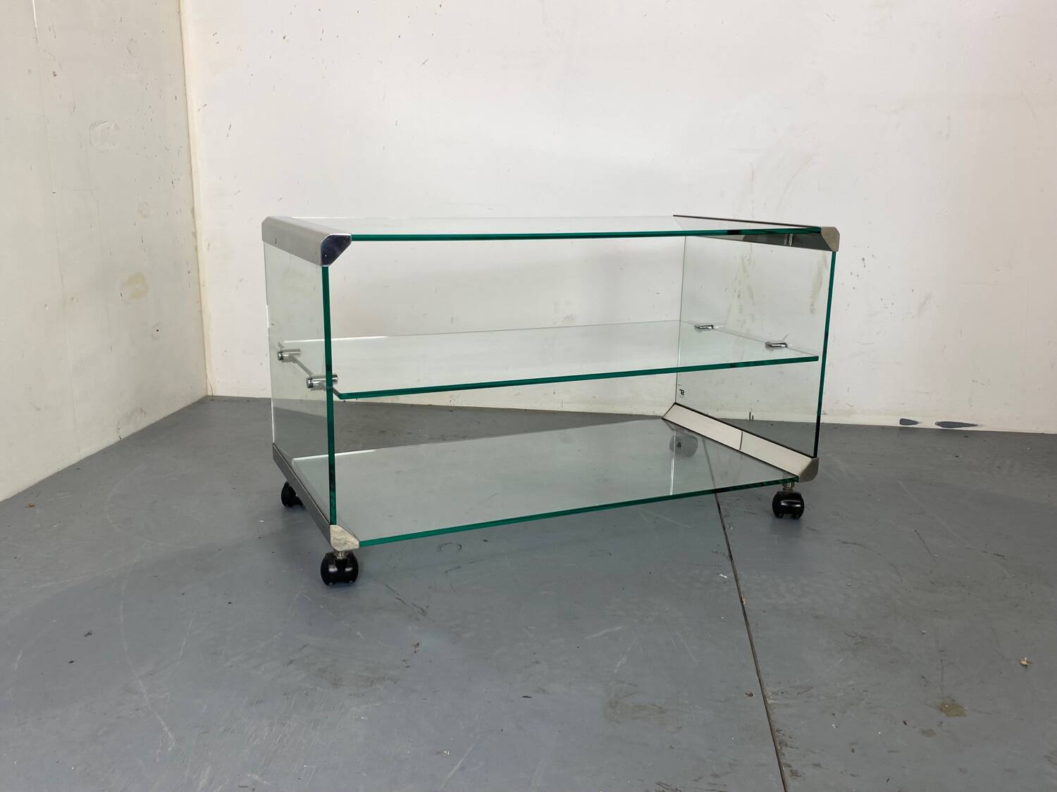 Table d'appoint vintage en verre Space Age par Gallotti & Radice, Italie 1970