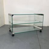 Table d'appoint vintage en verre Space Age par Gallotti & Radice, Italie 1970