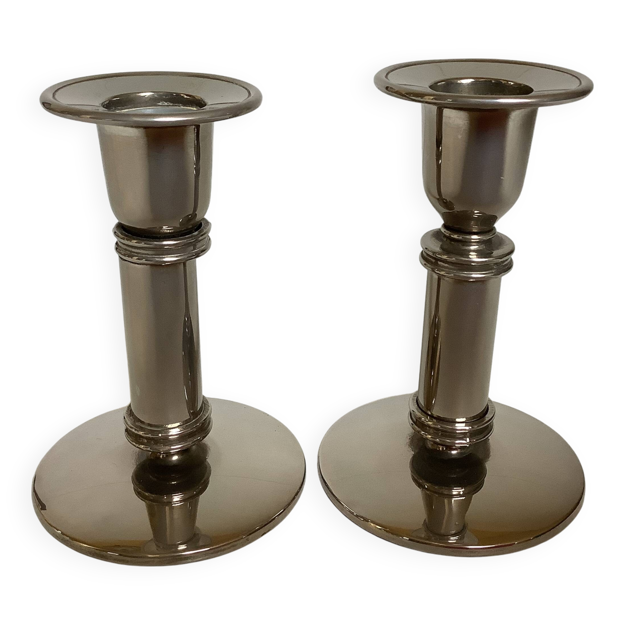 Pair of small silver candlesticks