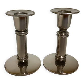 Pair of small silver candlesticks