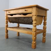 Danish mid-century oak sewing cabinet by Henning Kjaernulf