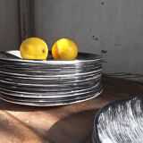 Lot d’assiettes graphiques Salins