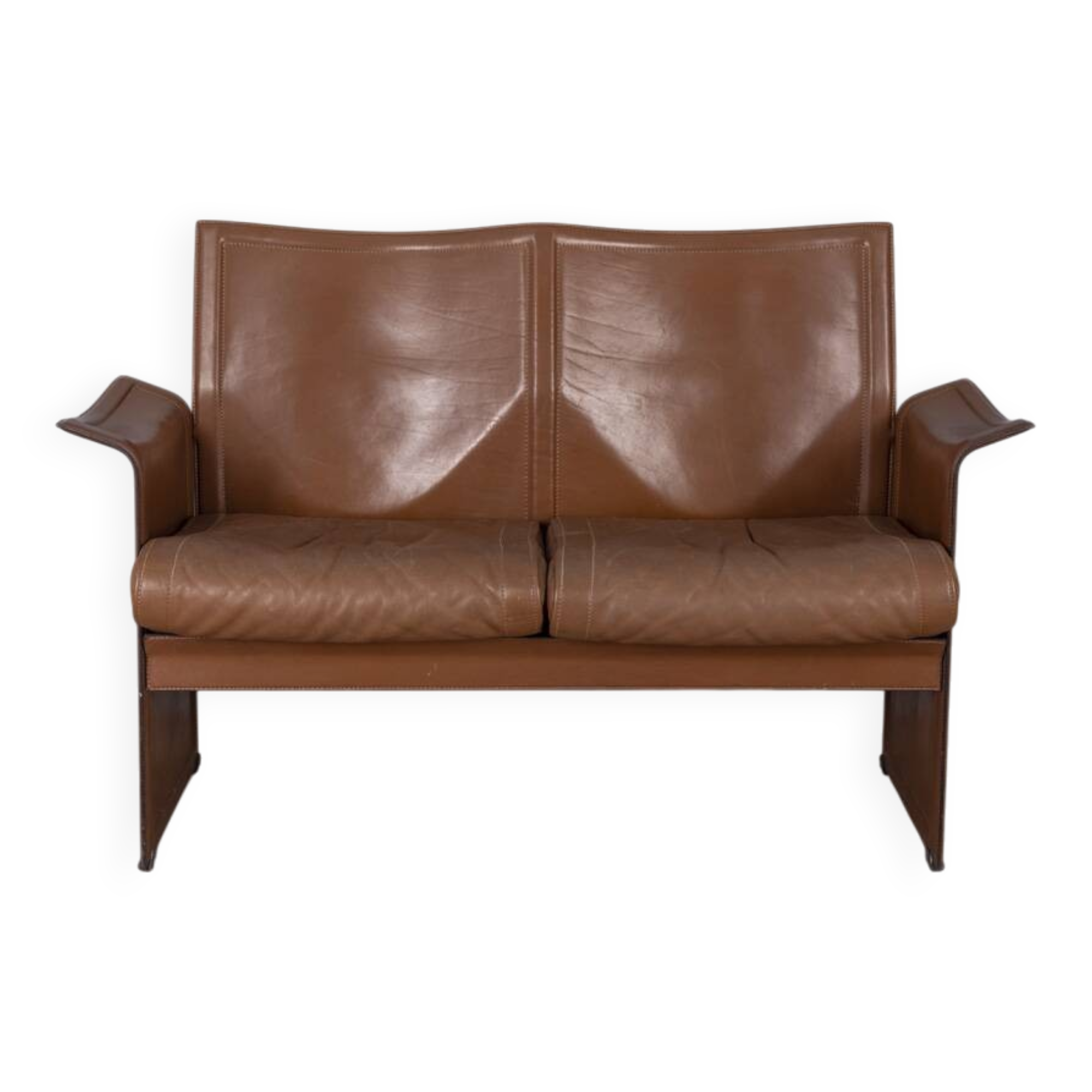 Vintage leather sofa from the 1970s, model ‘korium’ designed by tito agnoli