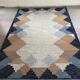 Handwoven large  rollakan reversible rug wool, scandinavian design