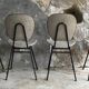 Set of 4 vintage chairs black tubular base 1950