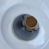 Pair of suspensions industrial lamp workshop lampshade in black enamelled metal