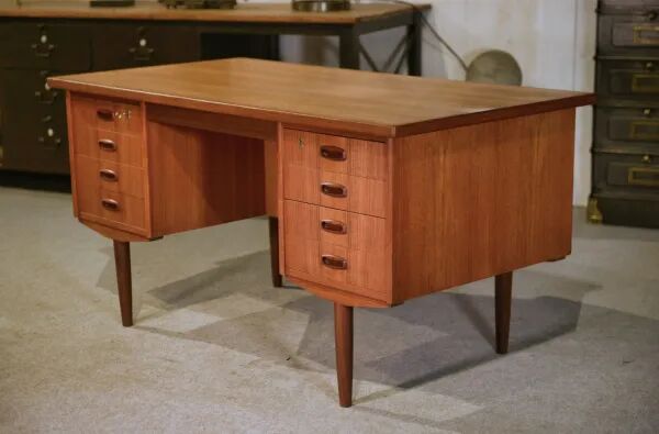 Scandinavian teak desk produced by Samcom Denmark, 1960s