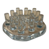 Glass tea warmer and candle holder - Georgshütte style